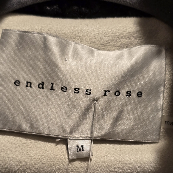 Endless Rose Black and Cream Sharpa Jacket - Picture 2 of 6